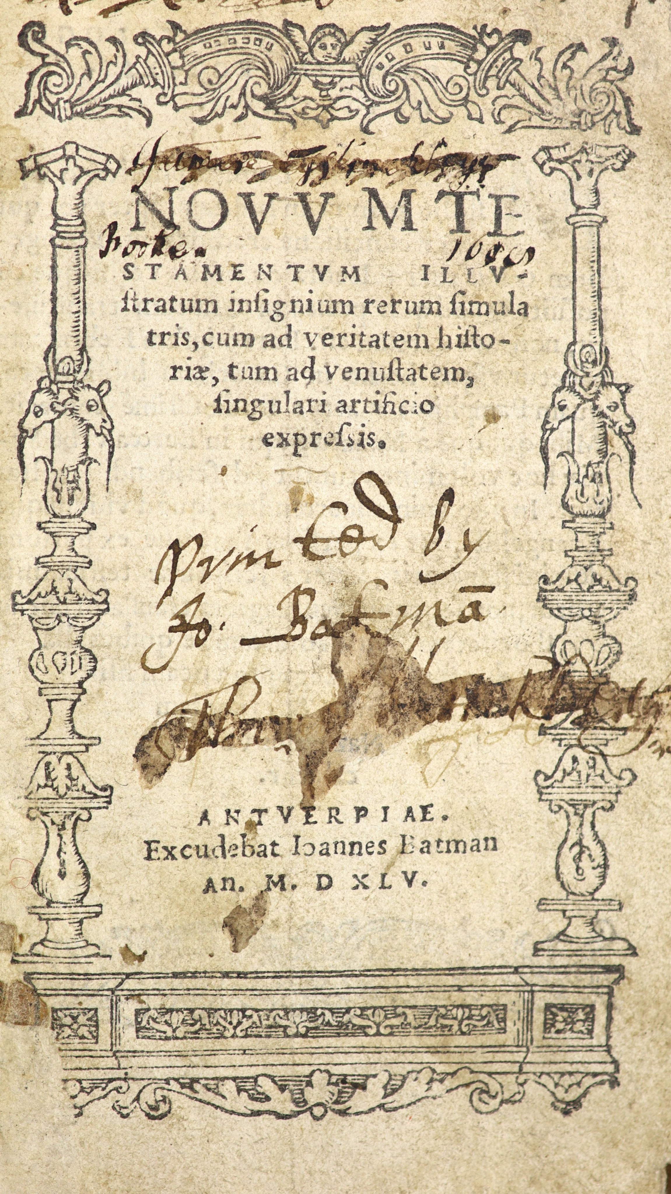 [Holy Bible] Novum Testamentum. Illustratum insignium rerum simularis ...